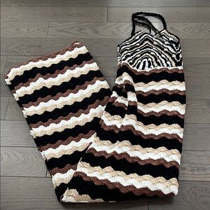 Ramy Brook Harlow Crochet Knit Midi Dress.